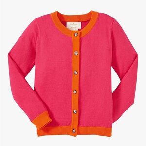 Kate Spade NY Kids Sofia Cardigan. Pink Orange Pop color Cashmere Mix Size M EUC